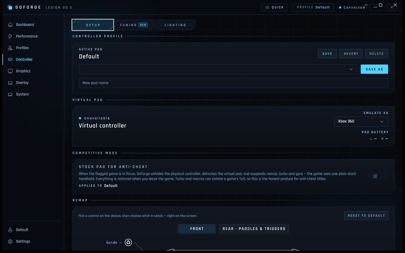GoForge controller remap